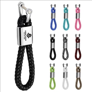 Braided Leather Keychain Car Fob